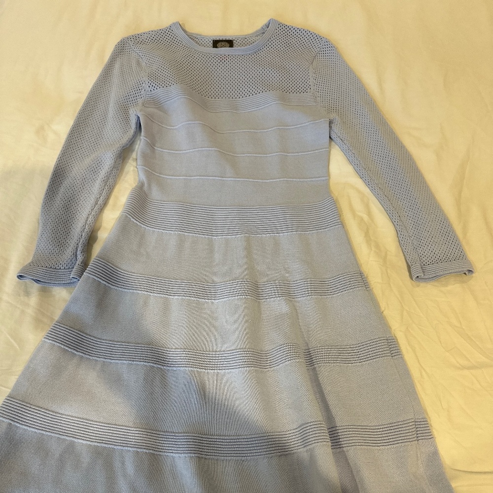 Blue knit dress